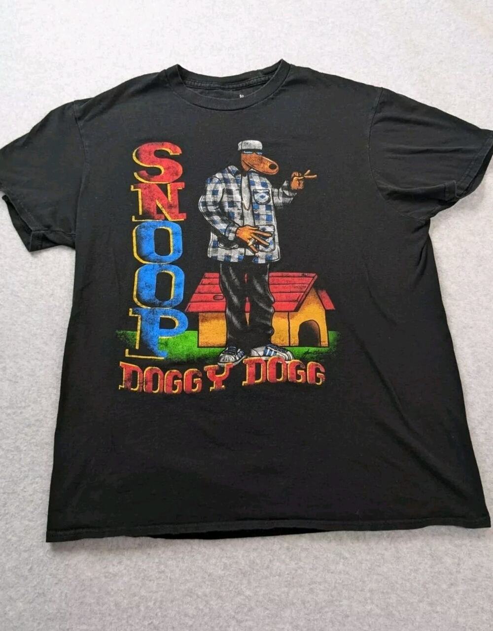 Snoop Doggy Dogg Joe Cool Mens MED Black Graphic T-Shirt Hip Hop Tha Dogg Cotton